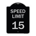 Signmission Speed Limit 15 Mph Heavy-Gauge Aluminum Architectural Sign, 24" x 18", BS-1824-22879 A-DES-BS-1824-22879